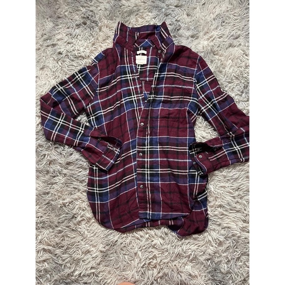 American Eagle Womens Small Ahh-Mazingly Soft Plaid Flannel Button Up Shirt - Picture 1 of 3
